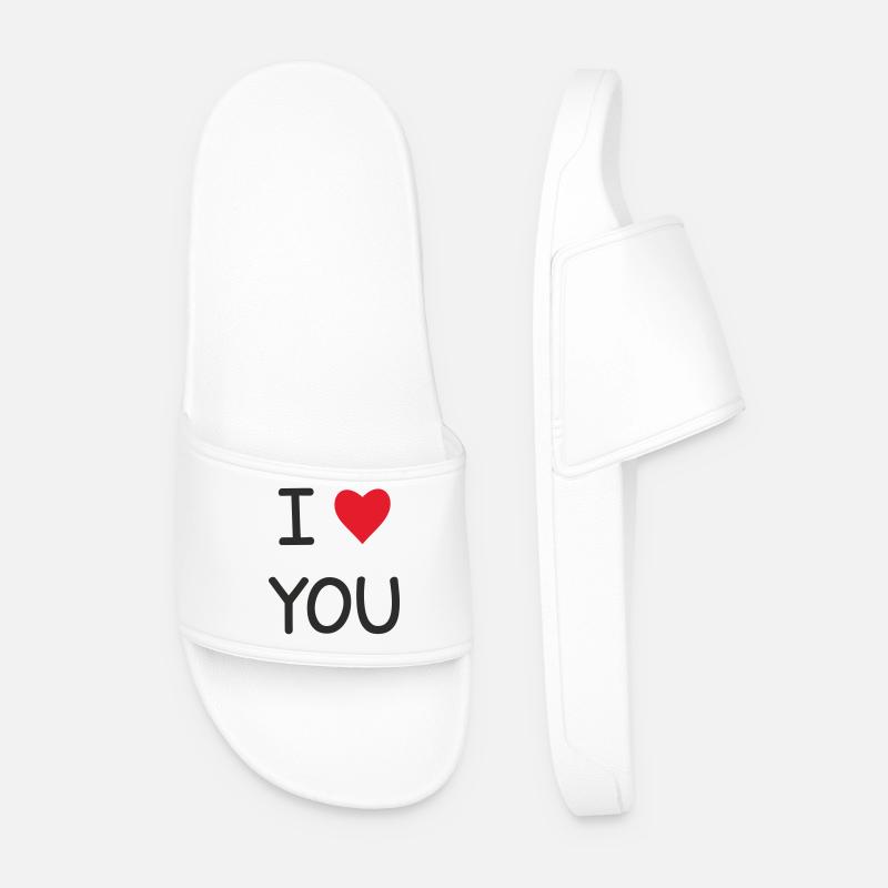 I ❤️ You – Doux Love Text Design - Claquettes Homme - blanc