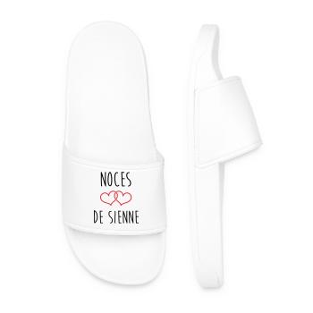 Wedding of Siena 74 years of marriage - Men’s Pool Sliders - white - Front