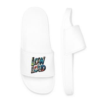Low and Loud Motif for JDM & Tuning Fans - Men’s Pool Sliders - white - Front