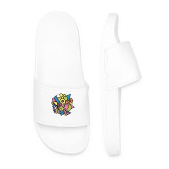 Colorful Memphis Shapes Retro Pop Art Design 90s - Men’s Pool Sliders - white - Front