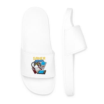 Retro Gamer Devices Mix – Gaming Nostalgia - Men’s Pool Sliders - white - Front