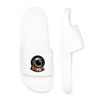 Oranger Astronaut im Weltraum - Männer Badelatschen - Weiß - Vorne