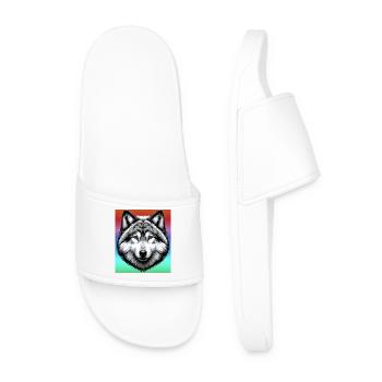 Wolf - Men’s Pool Sliders - white - Front