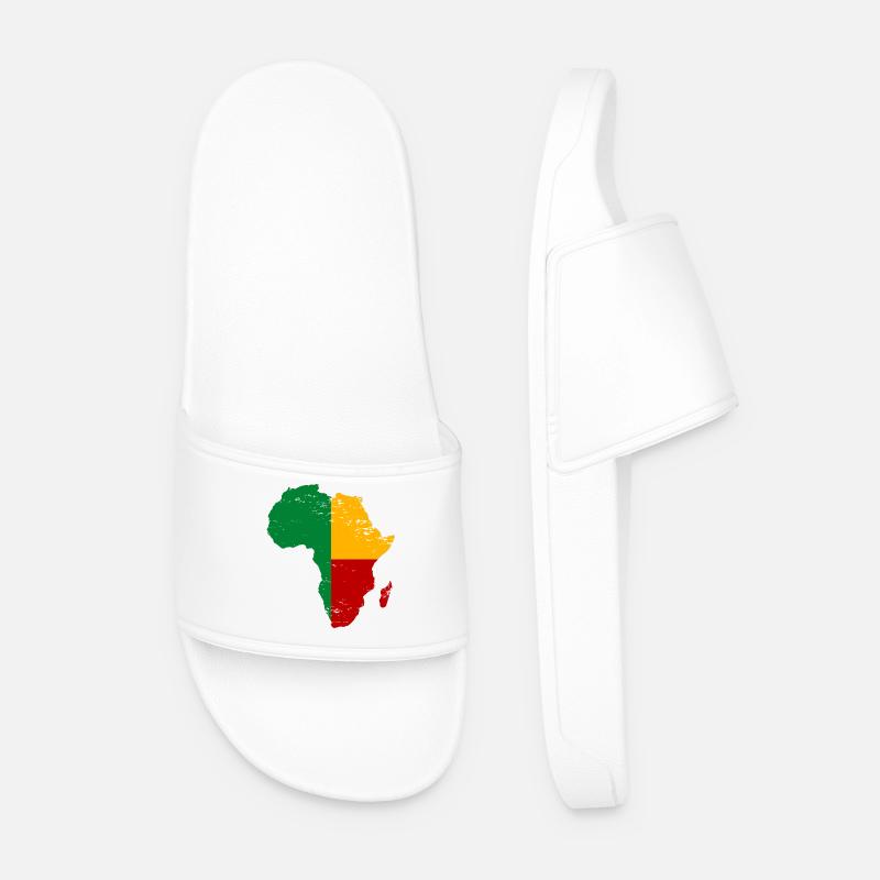 Drapeau du Bénin Afrique utilisé - Claquettes Homme - blanc