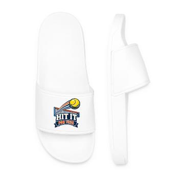 Hit It Por Tres Tennis Logo - Männer Badelatschen - Weiß - Vorne