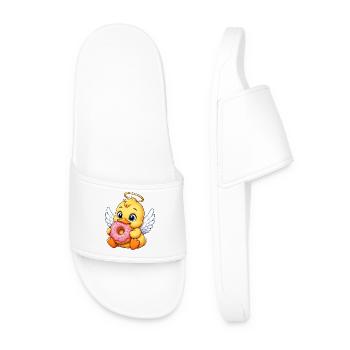 Auréole canard mignon avec ailes d’ange en beignet - Claquettes Homme - blanc - Devant