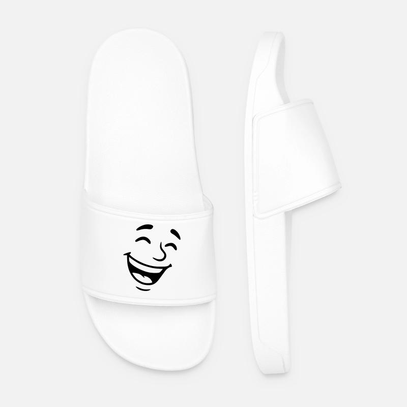 Laughing Face - Men’s Pool Sliders - white