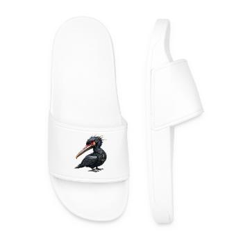 Mechanical bird with skull necklace - Men’s Pool Sliders - white - Front
