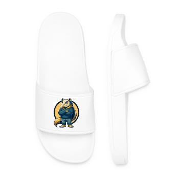 Emblème Logo clipart de mascotte Kawaii Anteater - Claquettes Homme - blanc - Devant