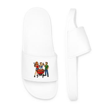 Barbecue with friends - Men’s Pool Sliders - white - Front