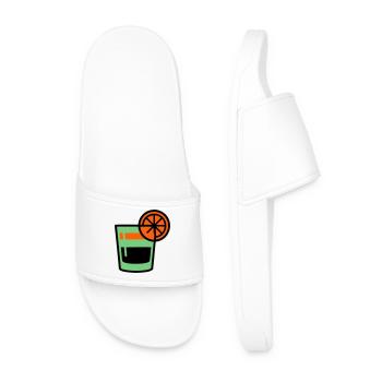 Cocktail Glass Logo - Men’s Pool Sliders - white - Front