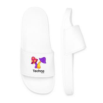 Vivid Mushroom Trio Pop Art - Men’s Pool Sliders - white - Front