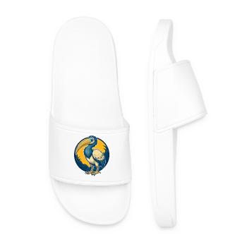 Ibis Kawaii Mascot Cartoon Character Clipart Logo - Men’s Pool Sliders - white - Front