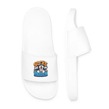 Siberian Husky - Men’s Pool Sliders - white - Front