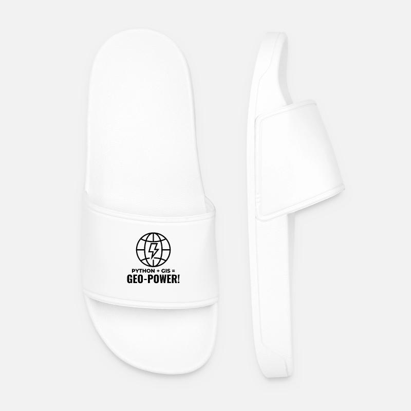 Python GIS Geo-Power Programming Geospatial - Men’s Pool Sliders - white
