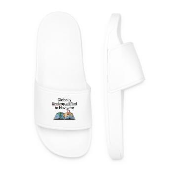 Globally Underqualified Navigation GIS Humor - Men’s Pool Sliders - white - Front