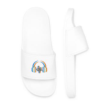 Glitch Headphones – Sound Waves - Men’s Pool Sliders - white - Front