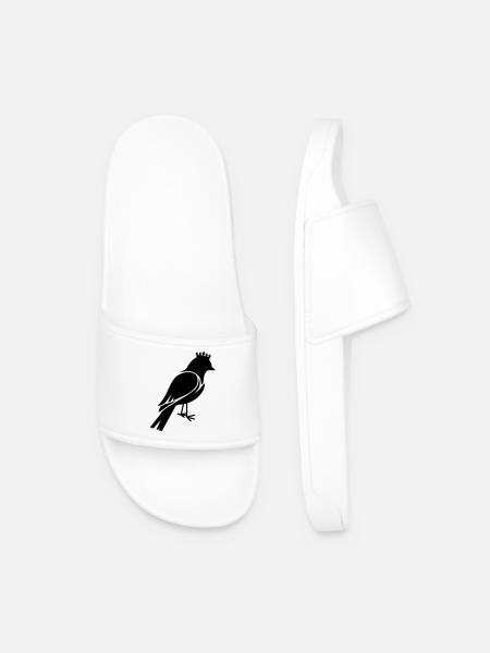 Bird silhouette with crown - Men’s Pool Sliders - white