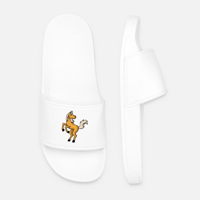 Pferdchen - Männer Badelatschen - Weiß