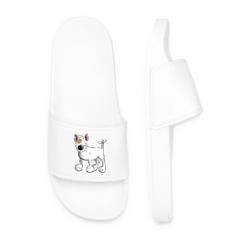 Bullterrier- Bull Terrier - Hund - Männer Badelatschen - Weiß - Vorne