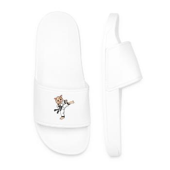 Karaté Chat Judo Chaton Enfants Self Défense - Claquettes Homme - blanc - Devant