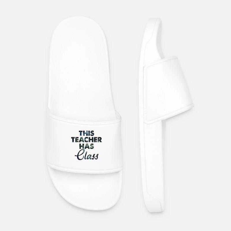 This Teacher Has Class - Men’s Pool Sliders - white