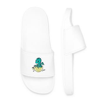 Bébé Dragon Dino Noël Cadeau Enfant - Claquettes Homme - blanc - Devant