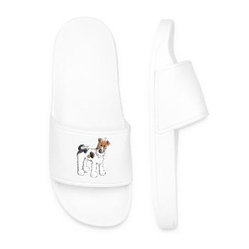 Fox Terrier - Chien - Claquettes Homme - blanc - Devant