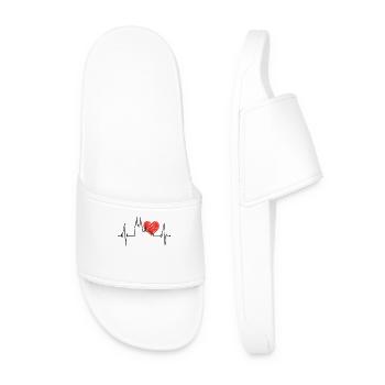 Cologne Heartbeat Skyline Cologne Cathedral Heart For Kölle - Men’s Pool Sliders - white - Front