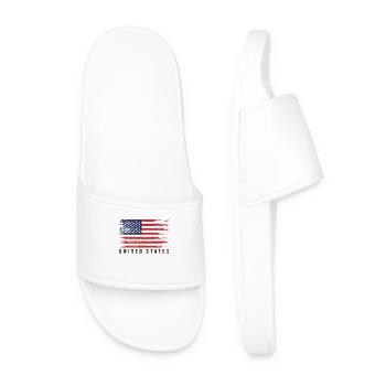 Drapeau Américain Distress - Claquettes Homme - blanc - Devant