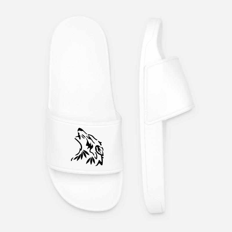 wolf - Men’s Pool Sliders - white