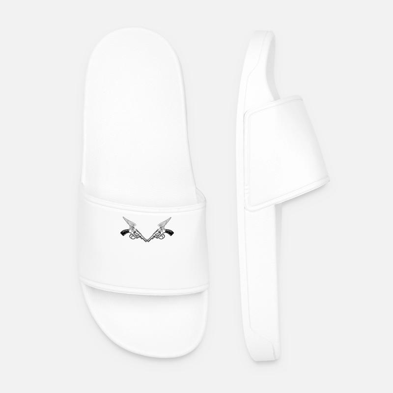 Dual turret wing graphics - Men’s Pool Sliders - white