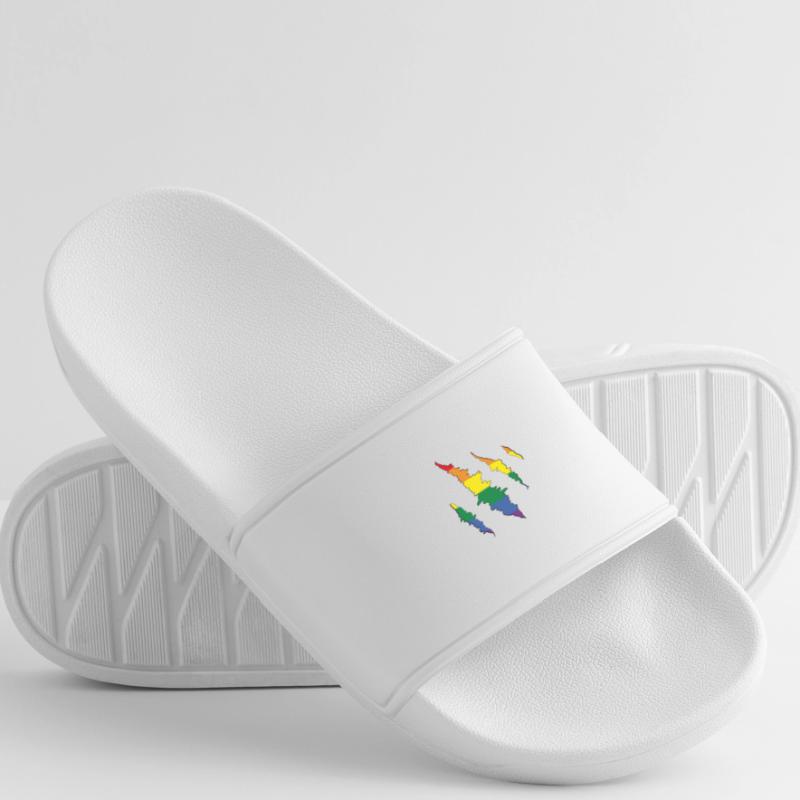 Rainbow Claw Scratch Trace Men’s Pool Sliders