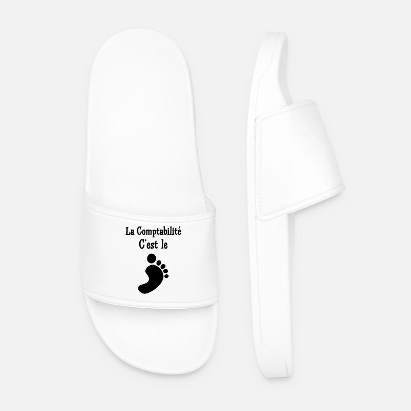 Accountant / Accounting / Comptable / Comptabilité - Men’s Pool Sliders - white