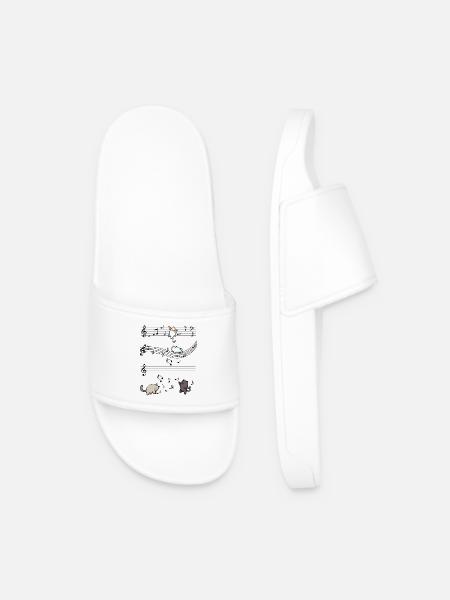 Chats dansants sur fond noir - Claquettes Homme - blanc