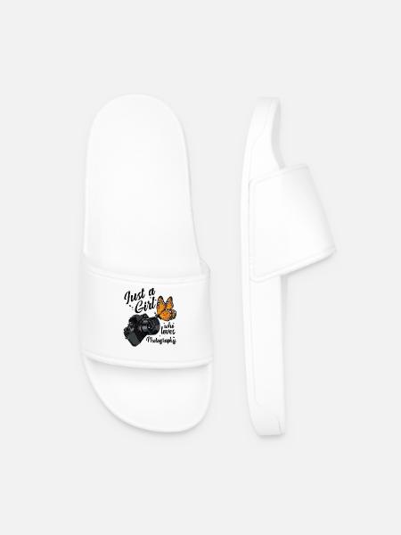 Butterfly meets camera - Men’s Pool Sliders - white