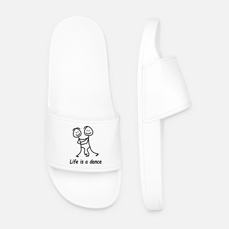 dancing - Men’s Pool Sliders - white