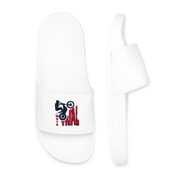 Moto Trial - Trial Bike - Motorcycle Motocross - Men’s Pool Sliders - white - Front