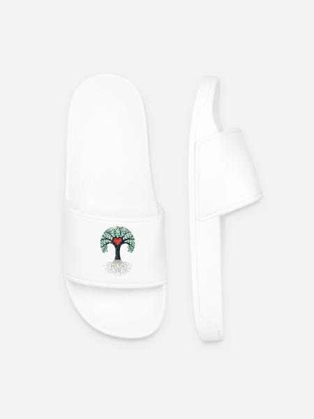 árbol jardín naturaleza eco orgánico familia corazón crecer lol - Badesandaler til mænd - hvid