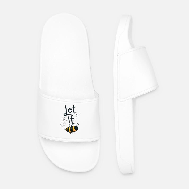 Let it Bee - Men’s Pool Sliders - white