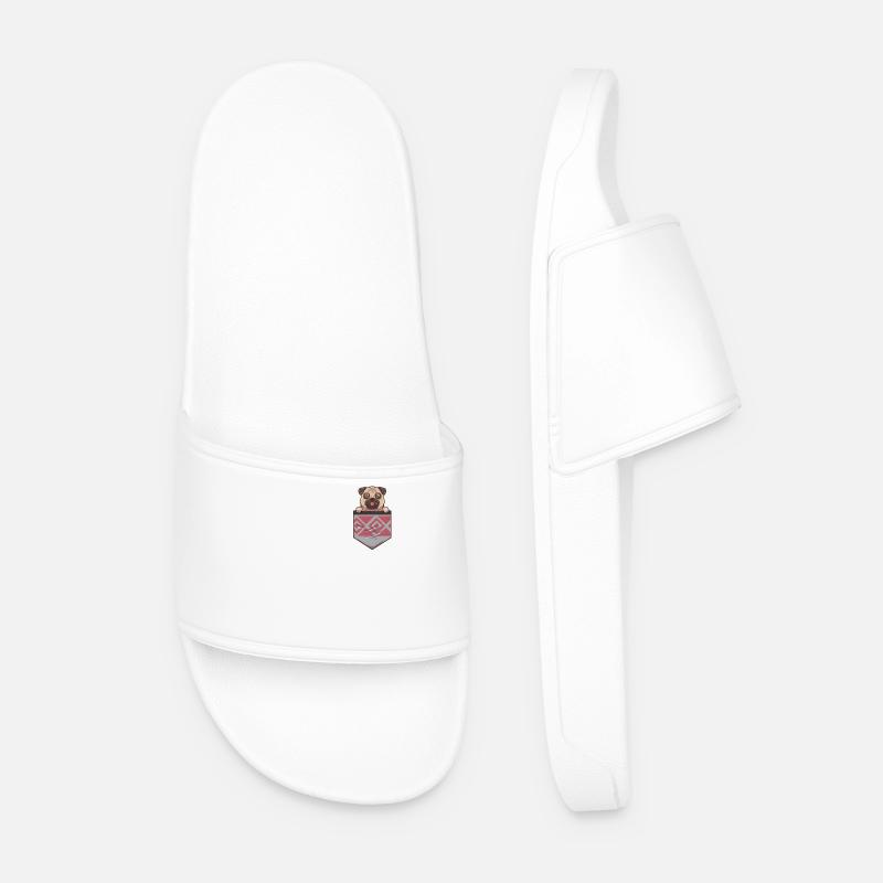 Mops - Männer Badelatschen - Weiß