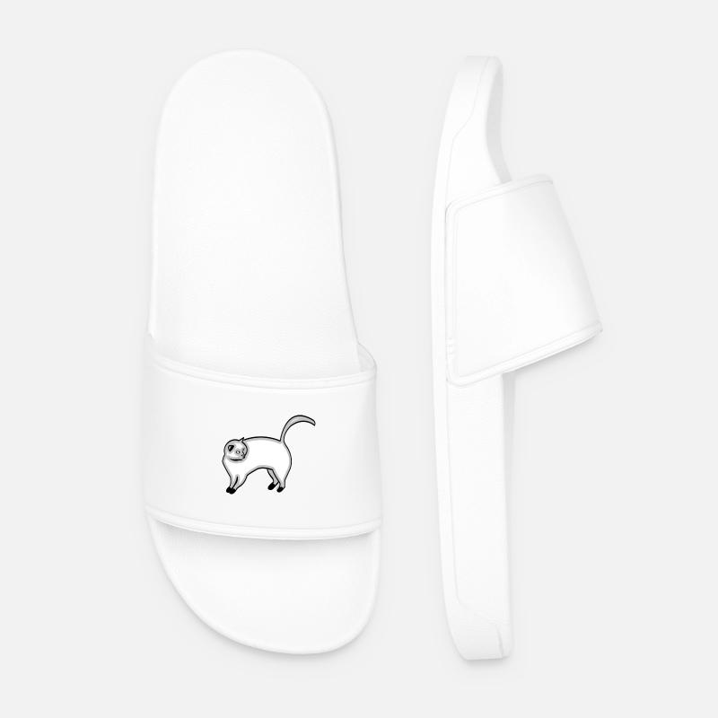 Katze - Männer Badelatschen - Weiß
