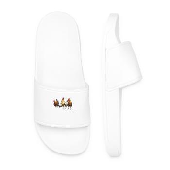 Conception drôle de chuchoteur de poulet pour les éleveurs - Claquettes Homme - blanc - Devant
