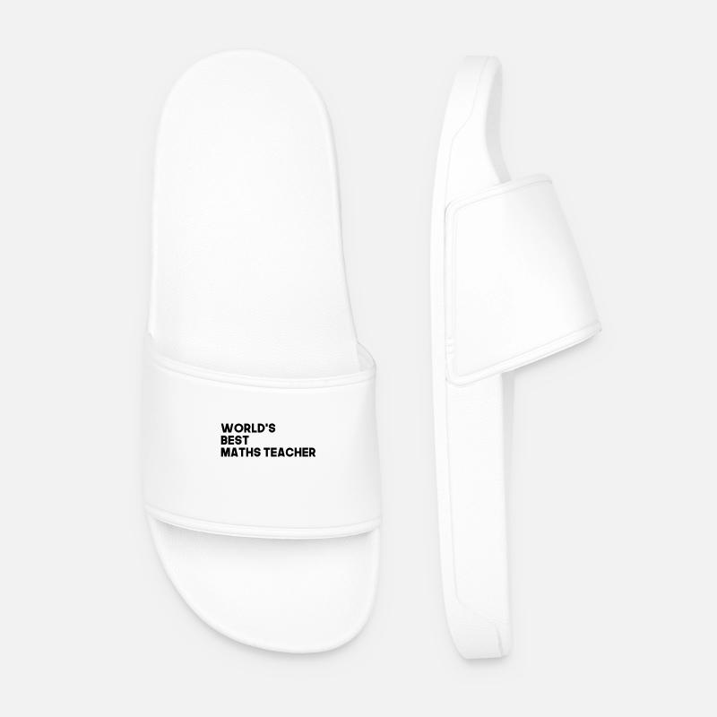 Best math teacher math teacher - Men’s Pool Sliders - white