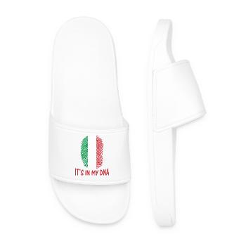 Aufkleber Design Flagge von Italien Italien ist es in meiner DNA - Männer Badelatschen - Weiß - Vorne