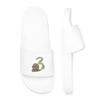 3.Geburtstag Schnecke - 3 Jahre alt Geschenk - Männer Badelatschen - Weiß - Vorne