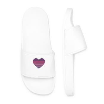 Heart Retro Purple - Men’s Pool Sliders - white - Front