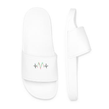 Trader Heartbeat Stocks ECG Stock Forex Trading - Men’s Pool Sliders - white - Front