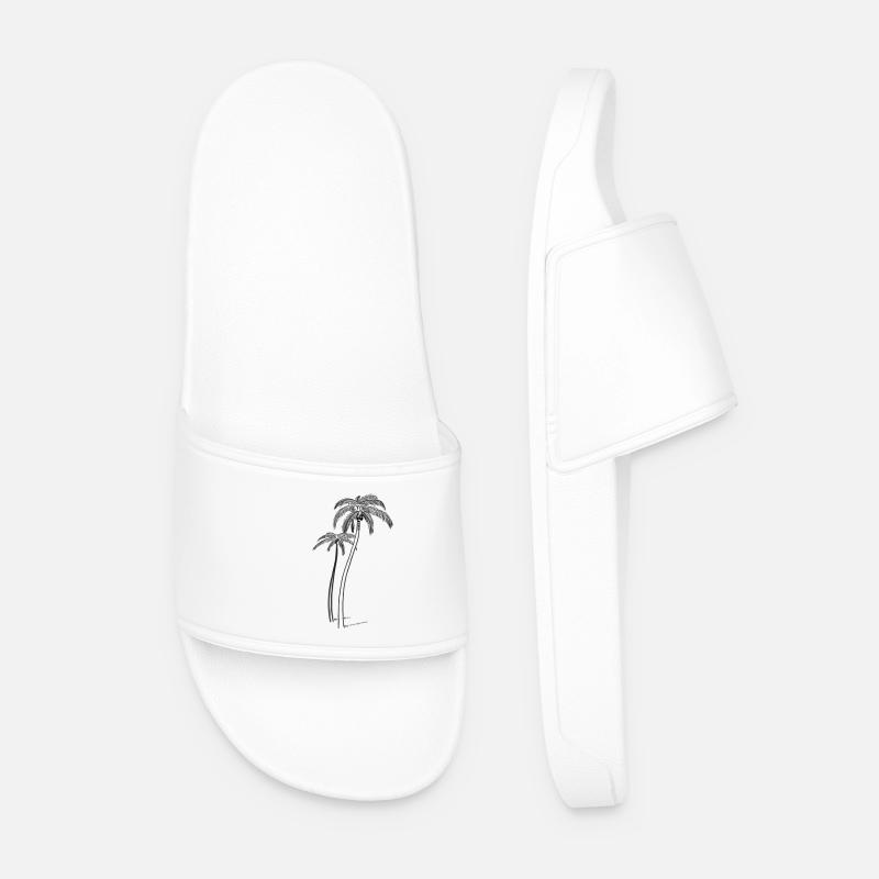 Palm trees with coconut - Men’s Pool Sliders - white