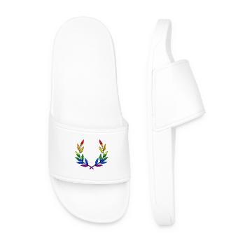 LGBT Gay Pride Laurel Wreath Partenariat Couple - Claquettes Homme - blanc - Devant